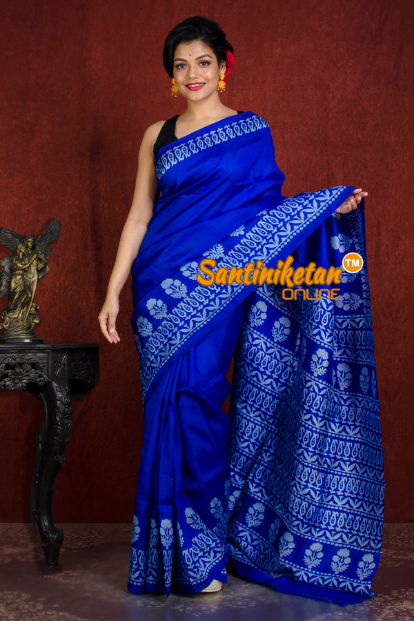 Hand Block On Murshidabad Silk SN20216263