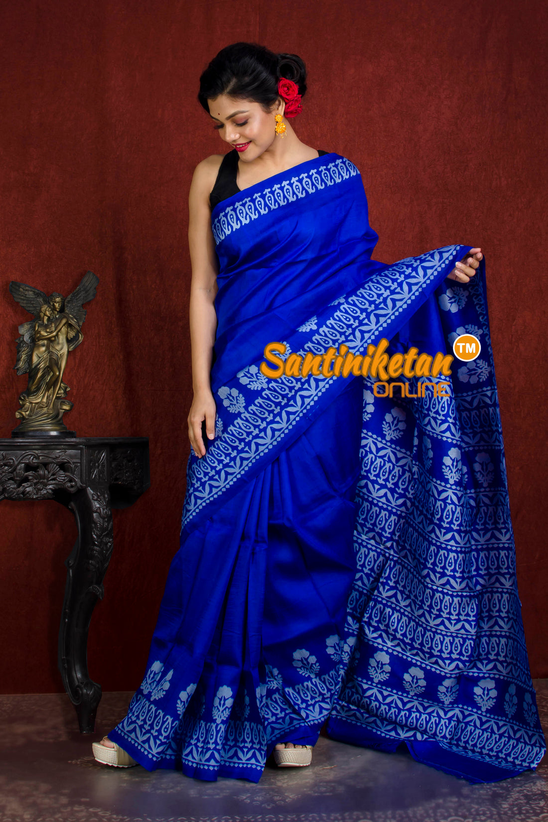 Hand Block On Murshidabad Silk SN20216263
