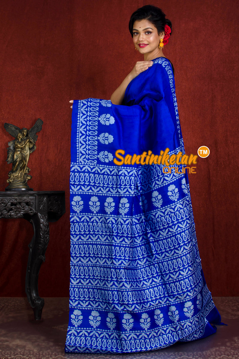 Hand Block On Murshidabad Silk SN20216263