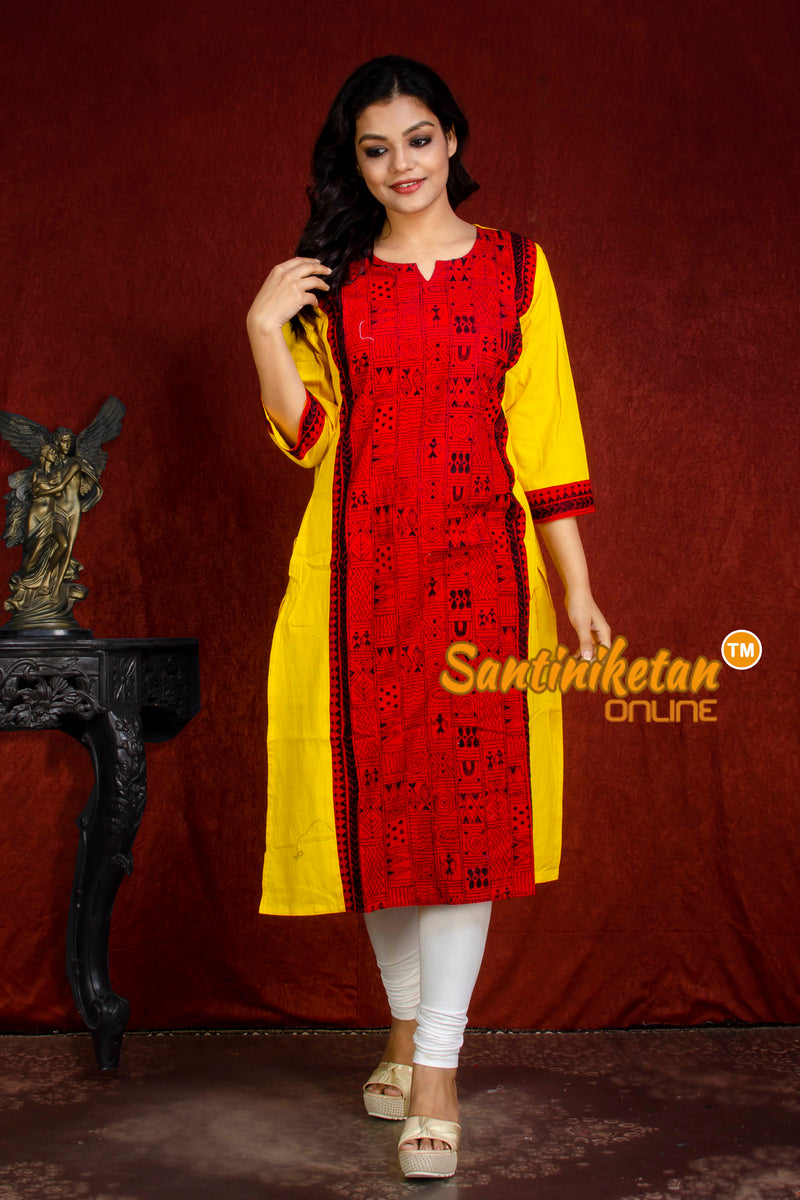Straight Cut Cotton Kurti With Exclucive Kantha Work SN20218033