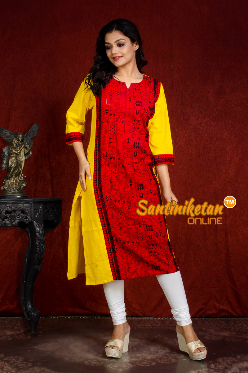 Straight Cut Cotton Kurti With Exclucive Kantha Work SN20218033