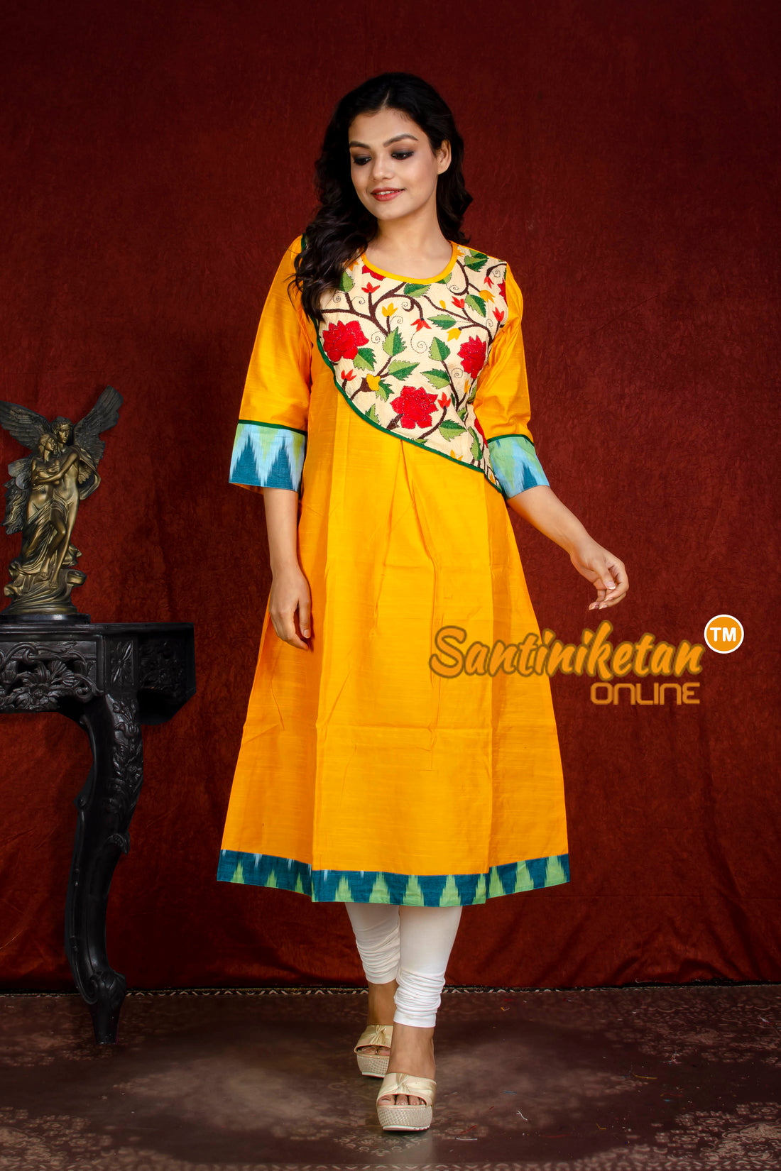 Cotton Silk Kurti With Kantha SN20218078
