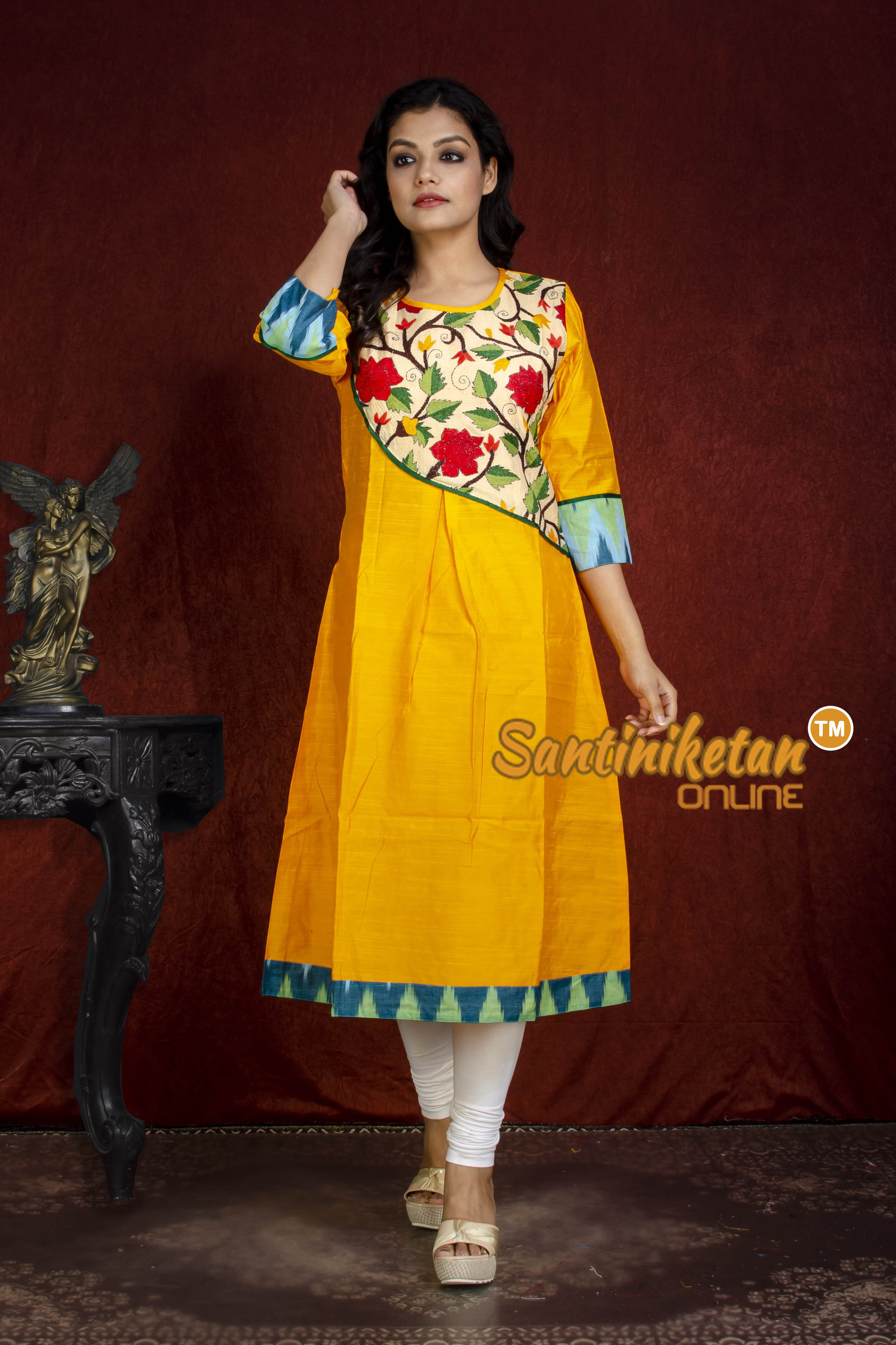 Cotton Silk Kurti With Kantha SN20218078