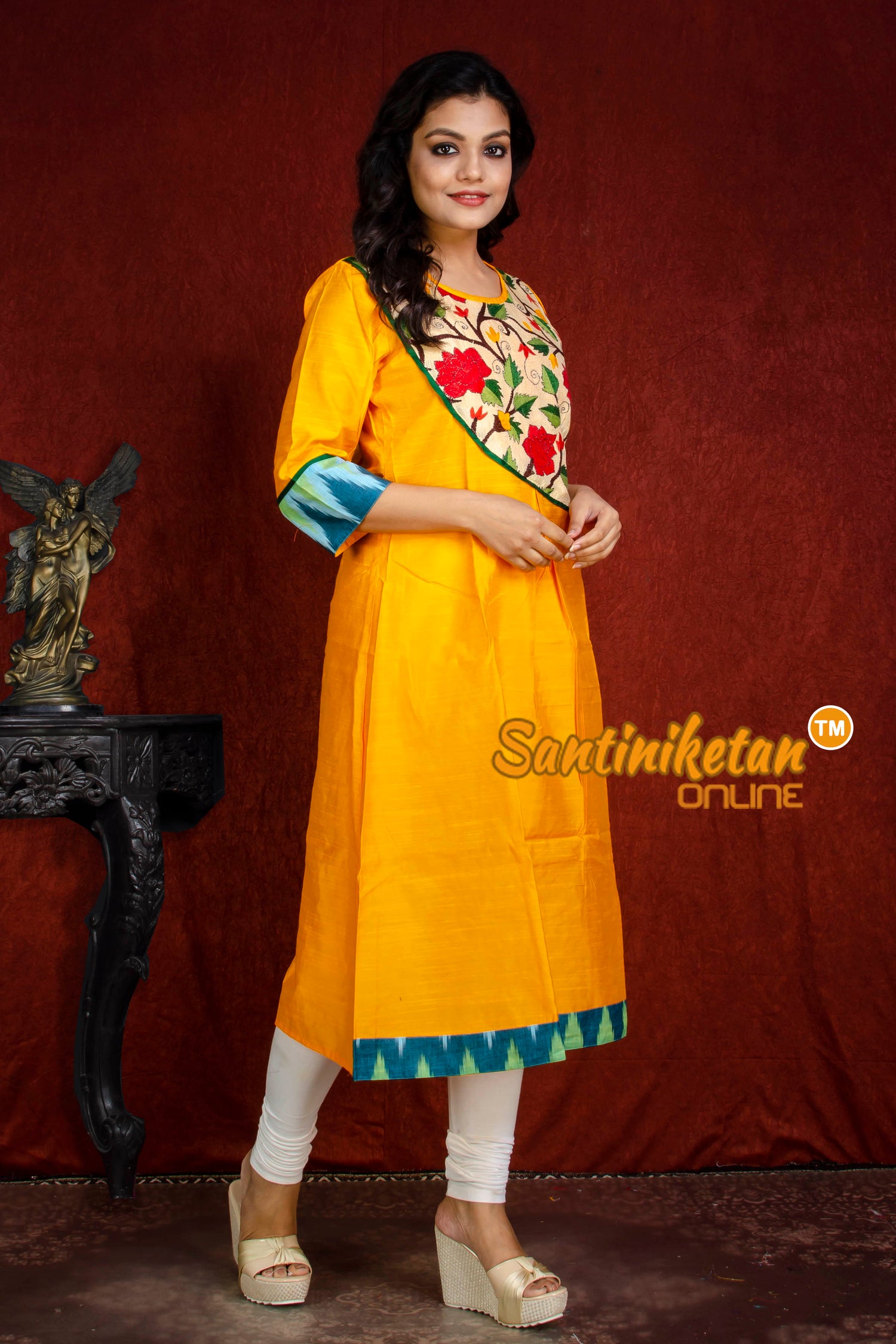 Cotton Silk Kurti With Kantha SN20218078