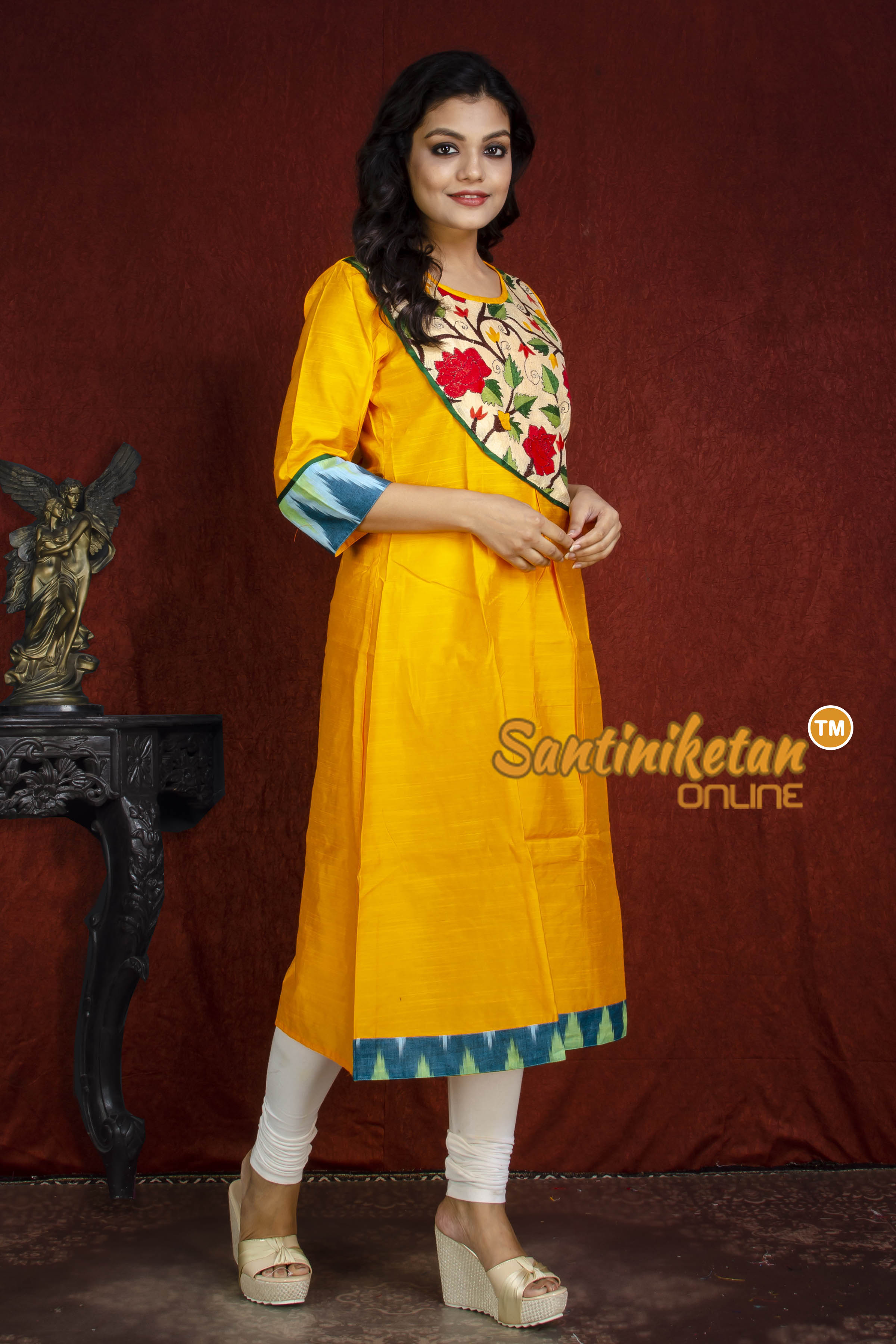 Cotton Silk Kurti With Kantha SN20218078
