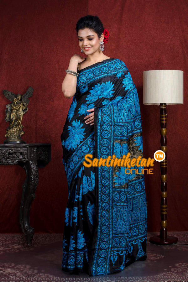 Pure Bangalore Silk Kantha Stitch Saree SN20218747