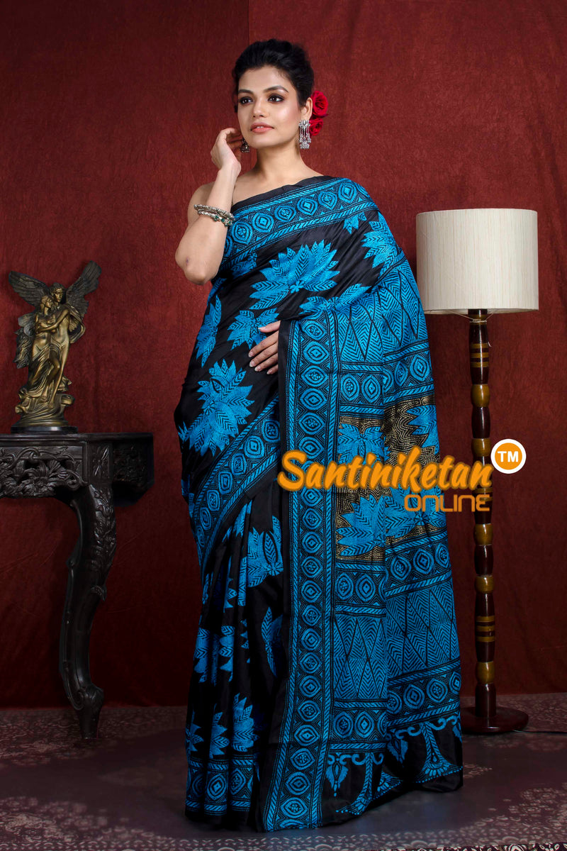 Pure Bangalore Silk Kantha Stitch Saree SN20218747
