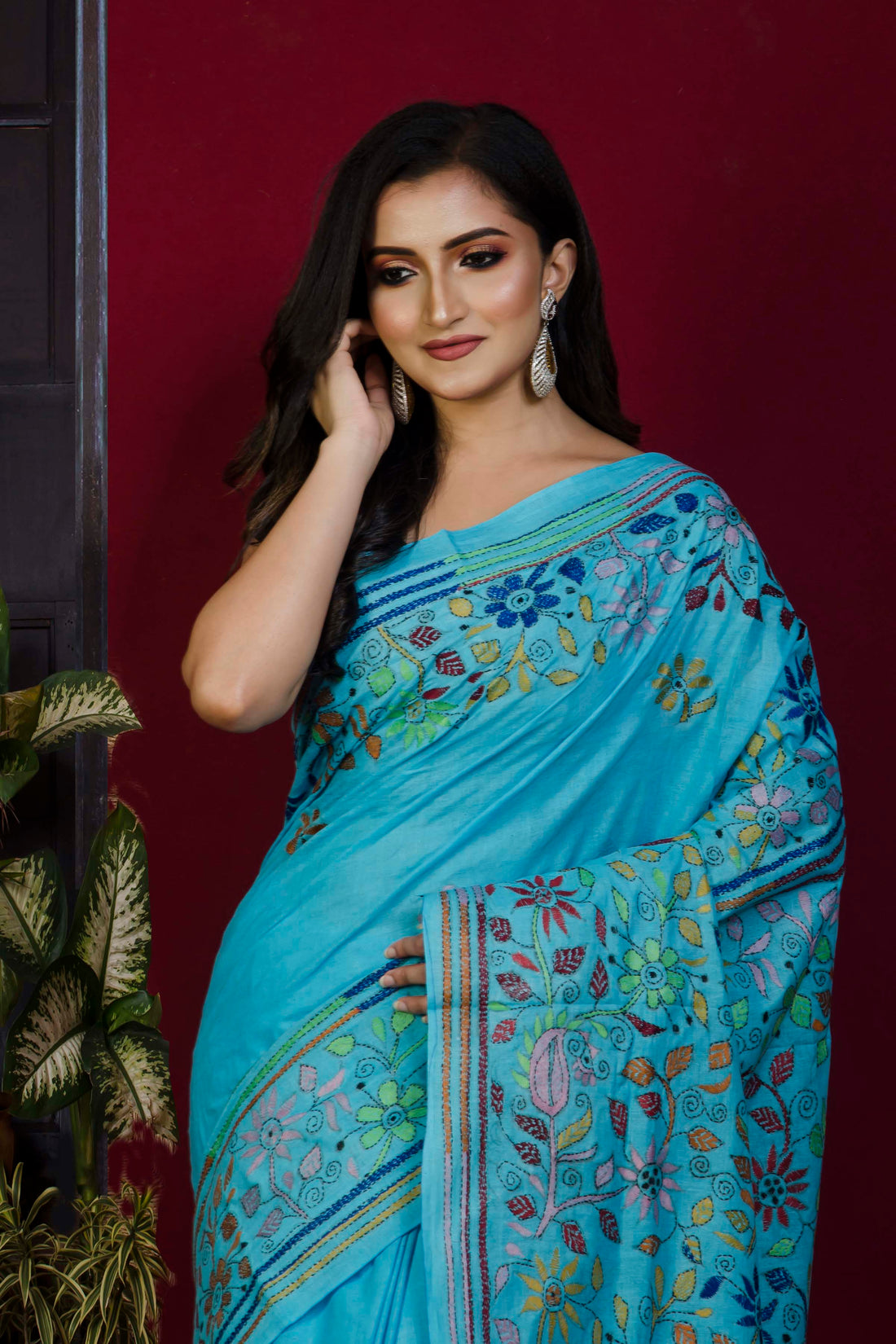 Pure Soft Cotton Kantha Stitch (Hand Embroidery) Saree SN20221194