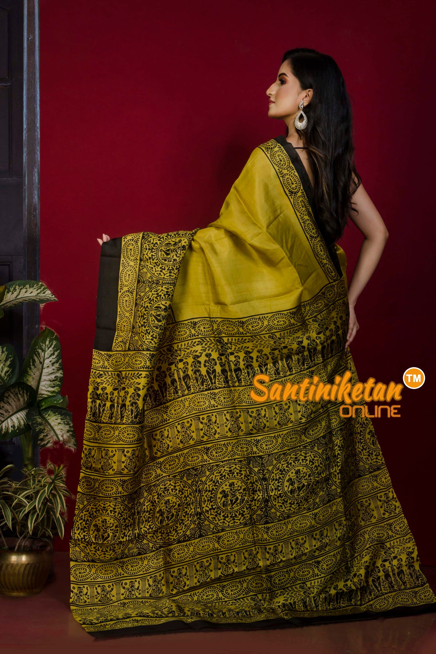 Hand Block On Murshidabad Silk SN20221296