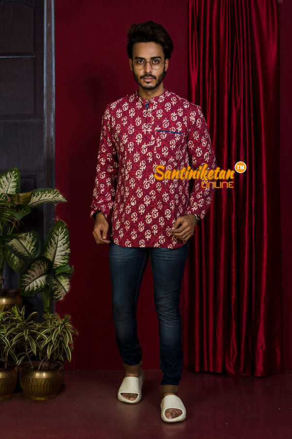 Full Sleeves Pure Cotton Jaipur Print Shirt For Men SN20221534