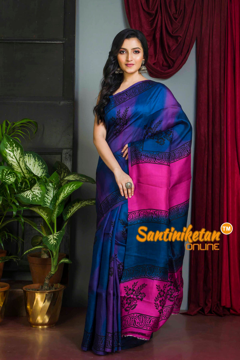 Hand Block On Murshidabad Silk SN20224197