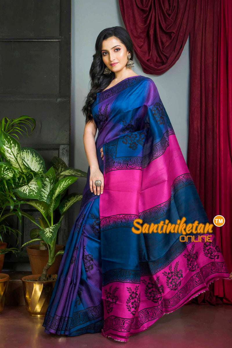 Hand Block On Murshidabad Silk SN20224197