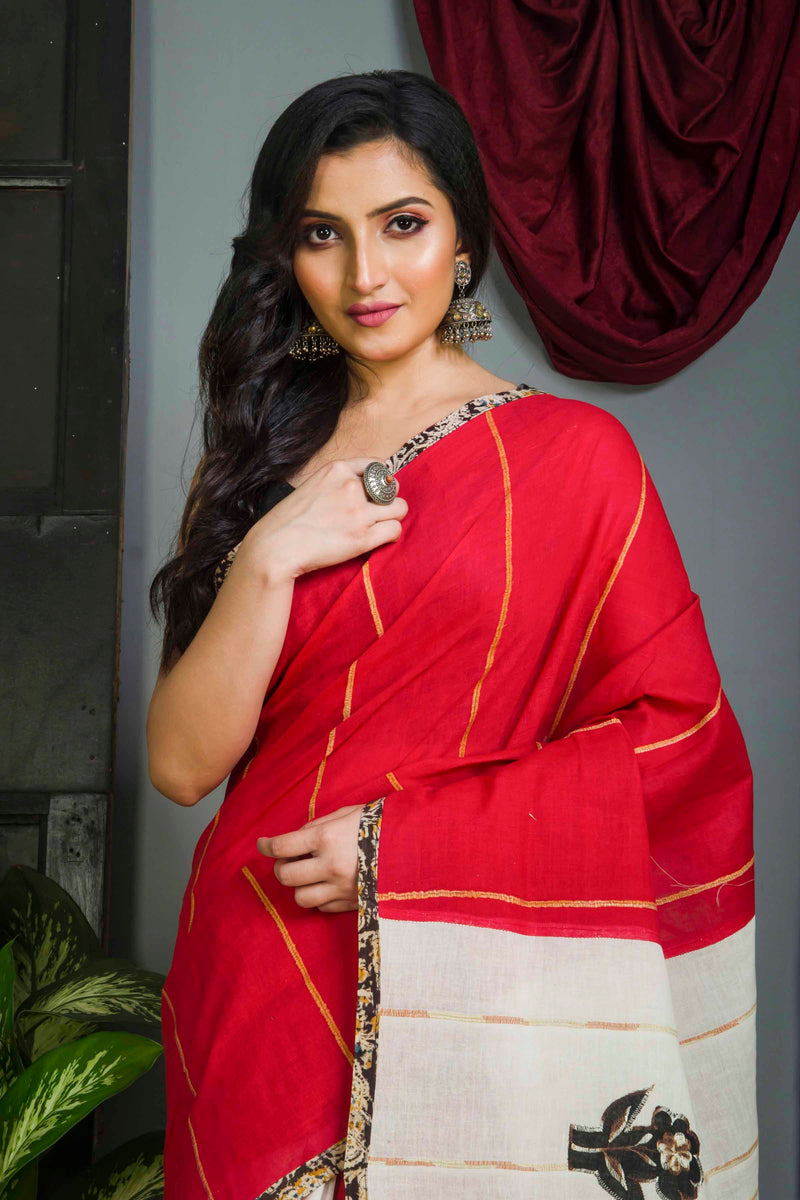 Pure Cotton Khesh Patch Work (Applique) Saree SN20224223