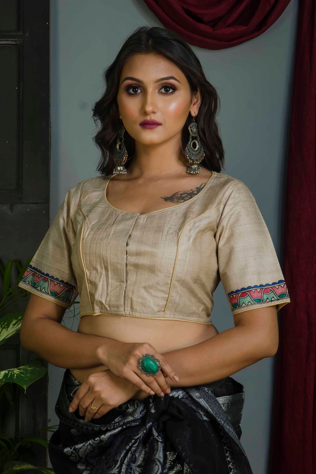 Pure Tussar Hand Madhubani Painting Blouse SN20224587