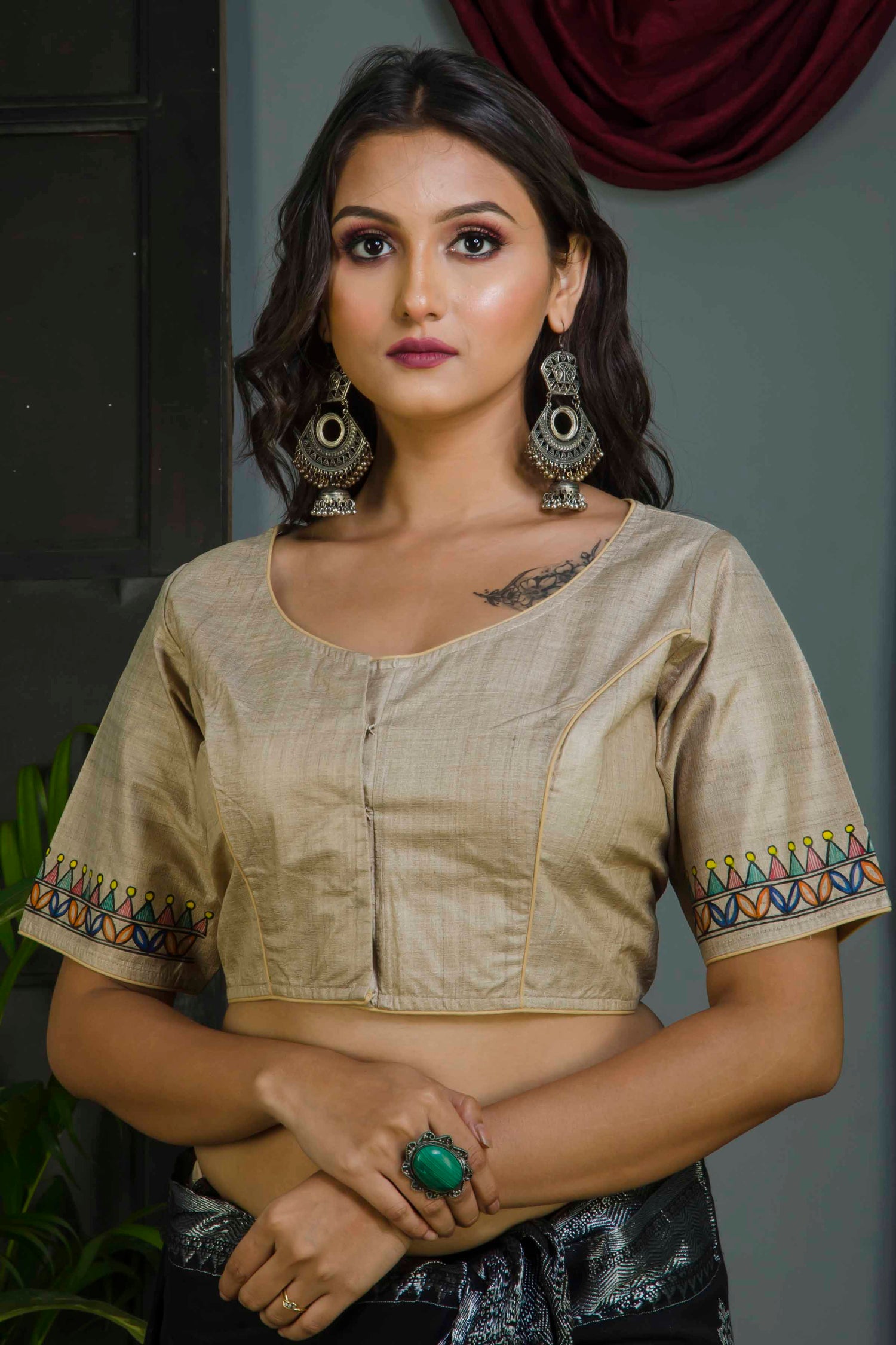 Pure Tussar Hand Madhubani Painting Blouse SN20224627