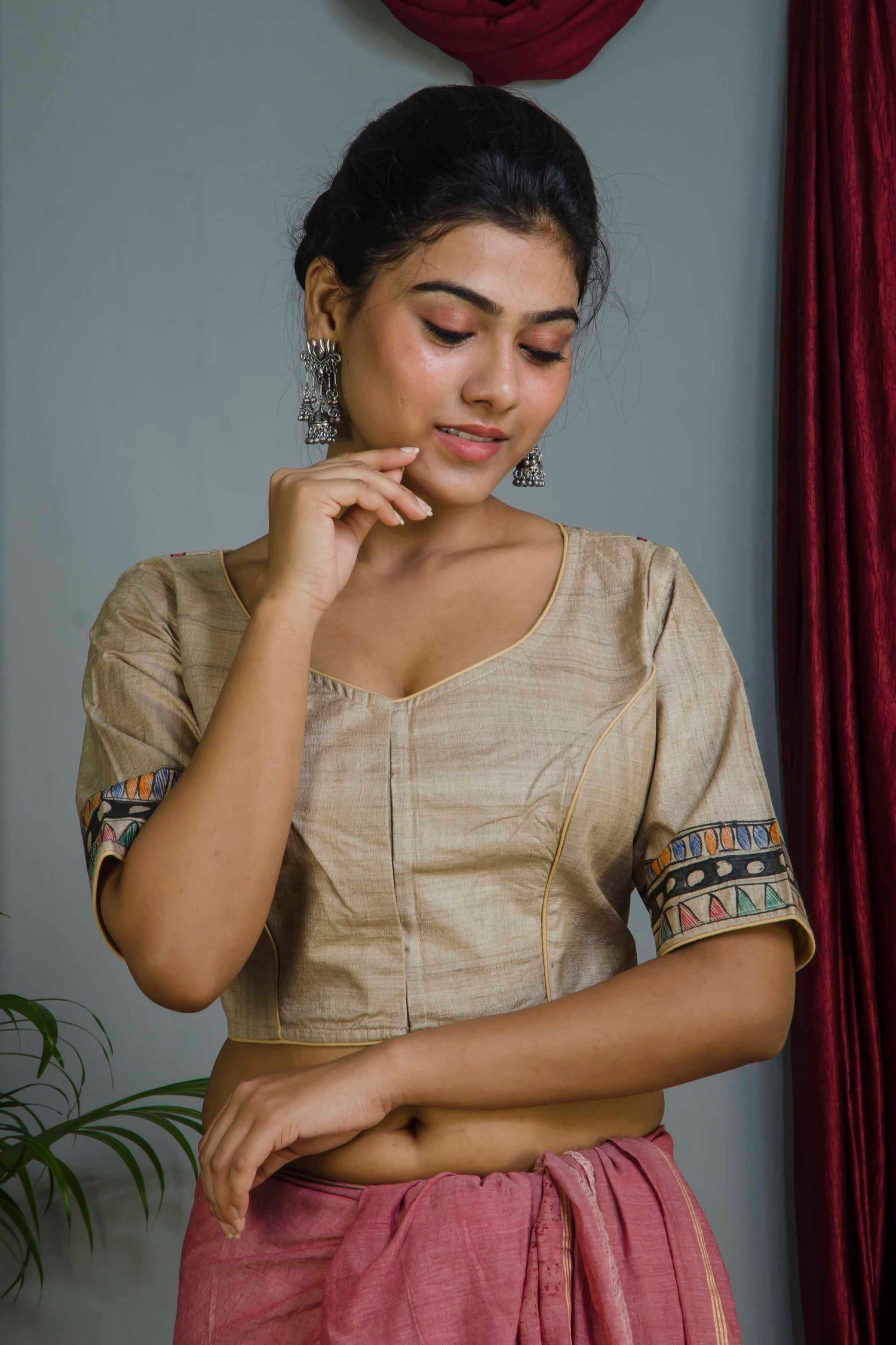 Pure Tussar Hand Madhubani Painting Blouse SN20224698