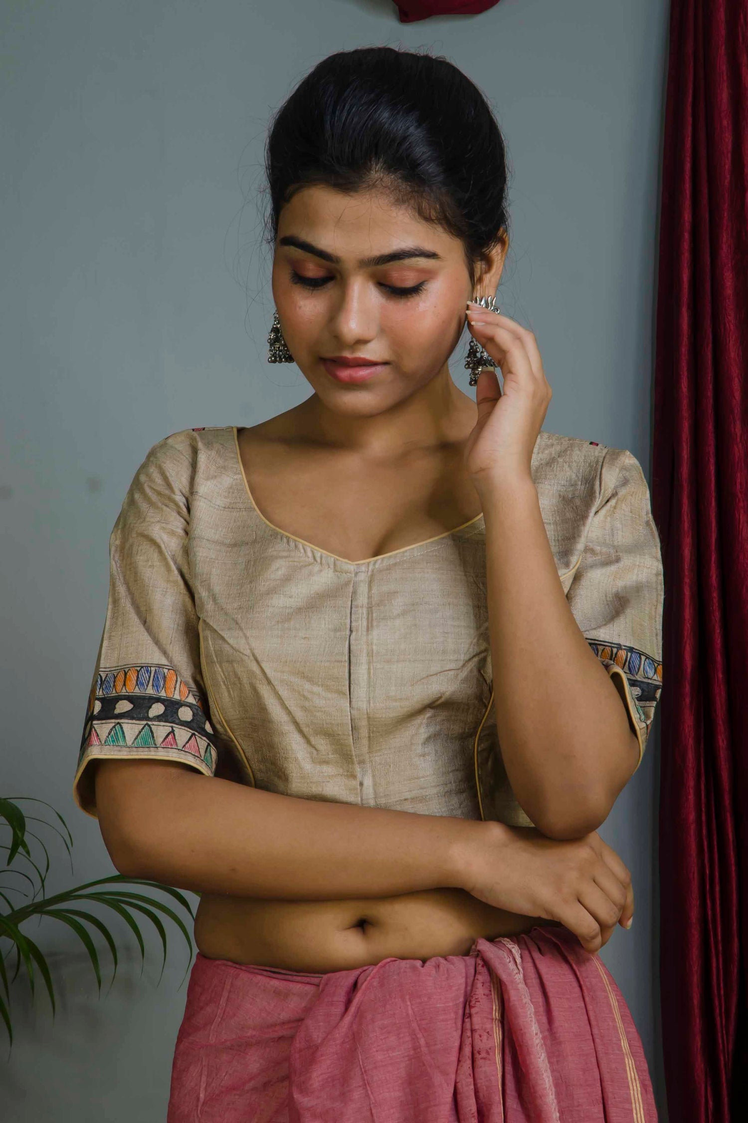 Pure Tussar Hand Madhubani Painting Blouse SN20224698