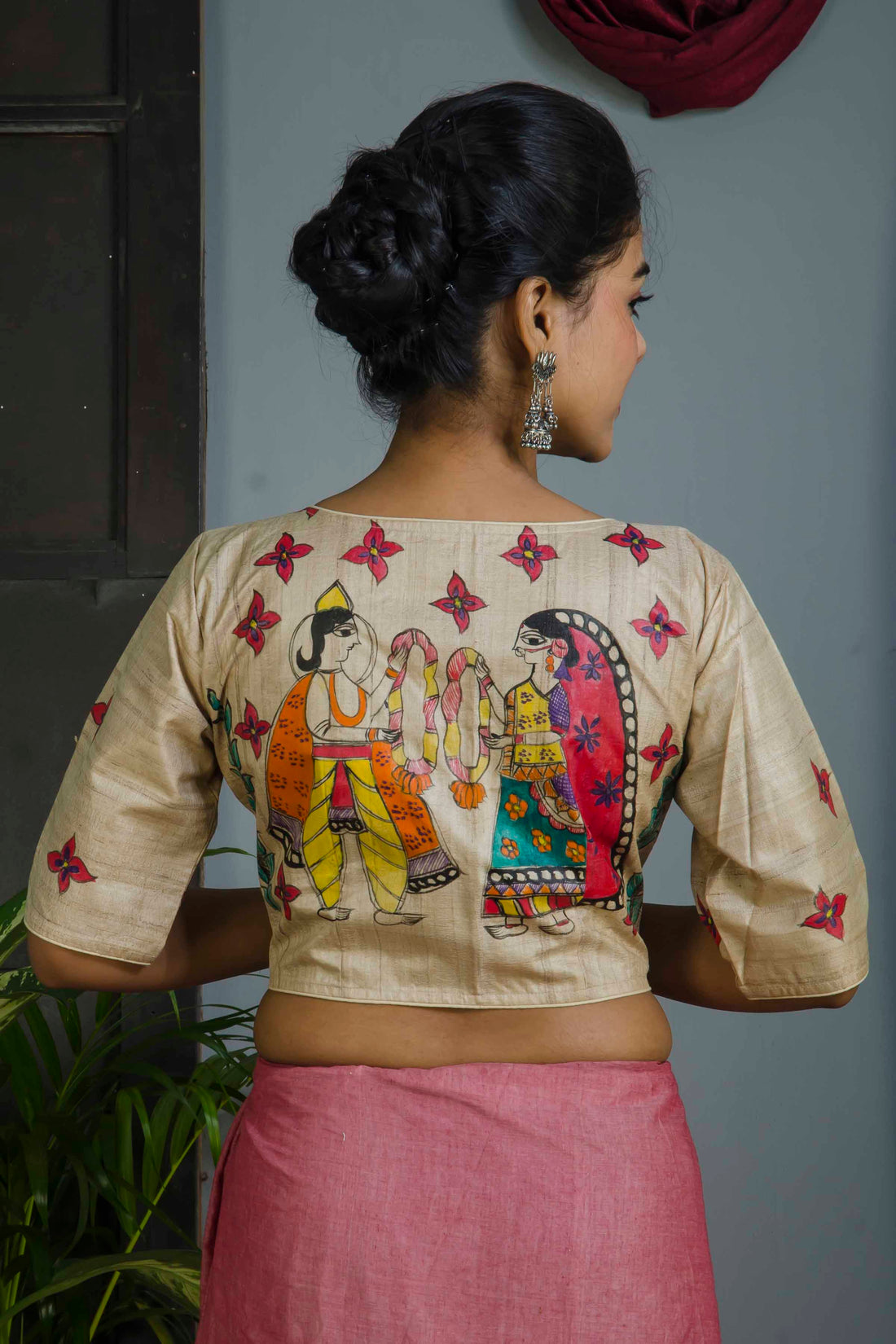 Pure Tussar Hand Madhubani Painting Blouse SN20224719