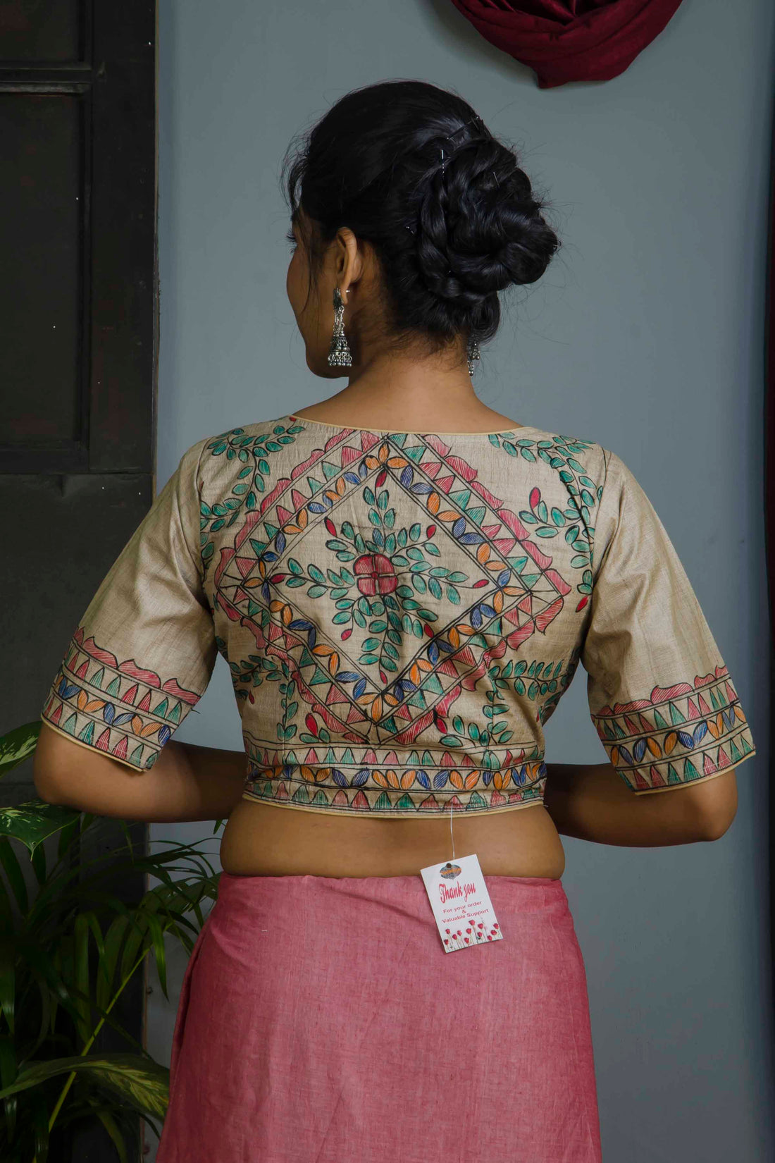 Pure Tussar Hand Madhubani Painting Blouse SN20224731