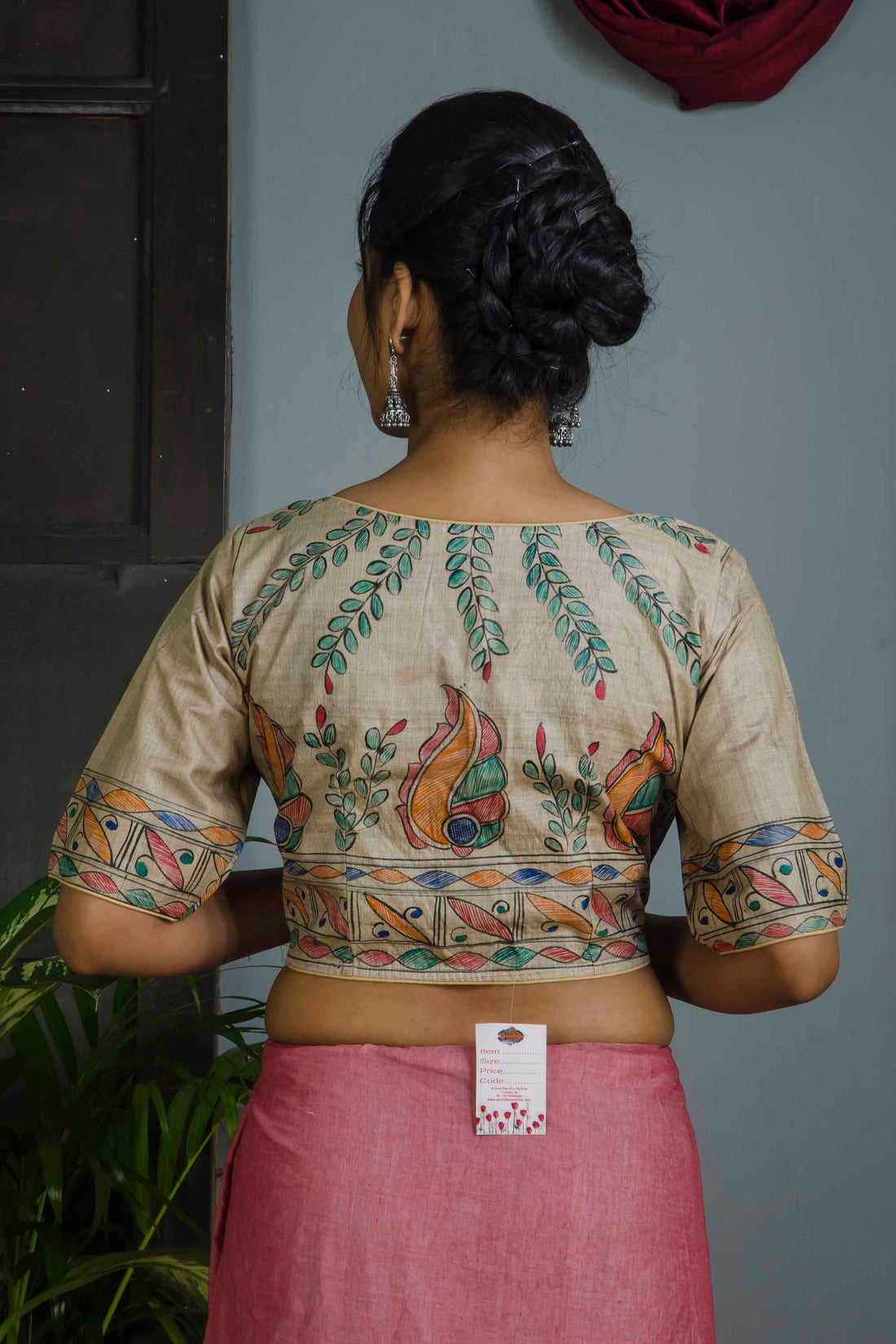Pure Tussar Hand Madhubani Painting Blouse SN20224734