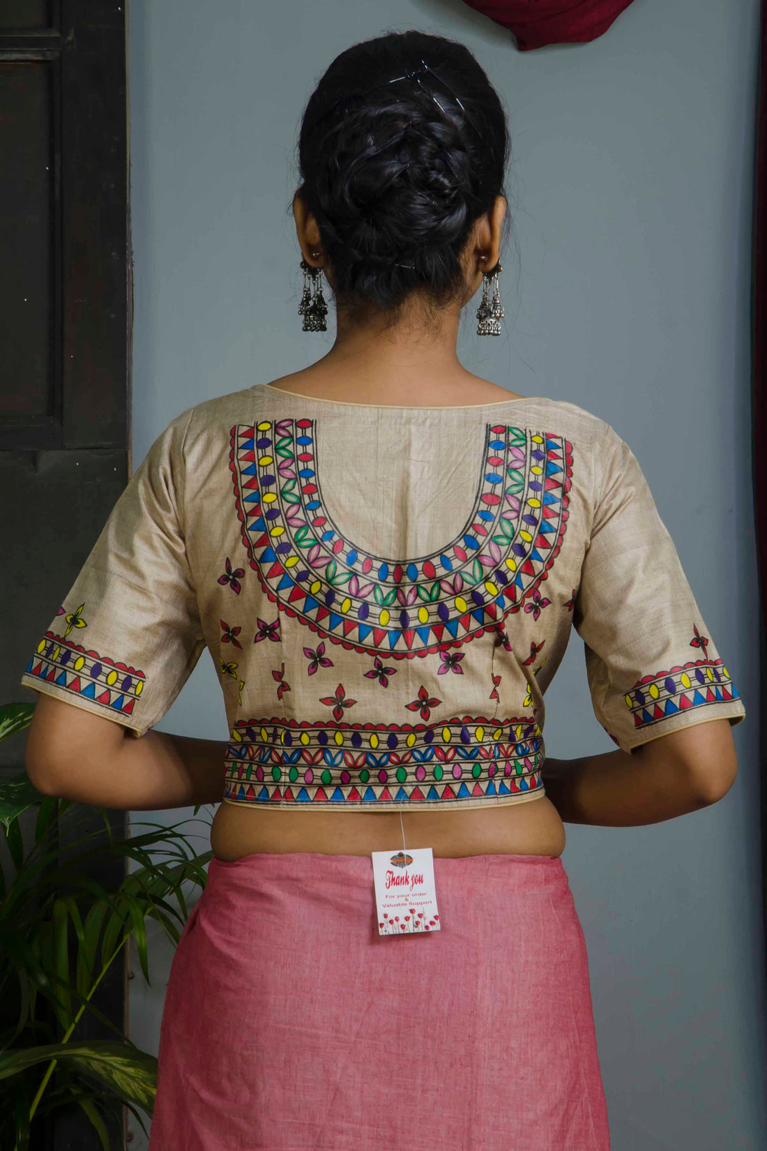 Pure Tussar Hand Madhubani Painting Blouse SN20224753