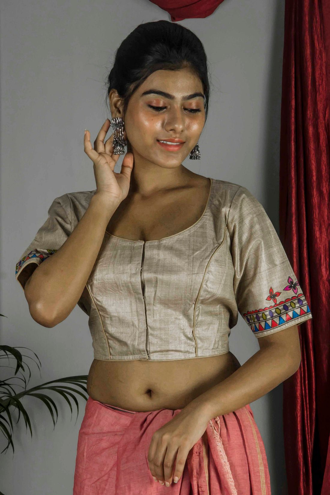 Pure Tussar Hand Madhubani Painting Blouse SN20224753