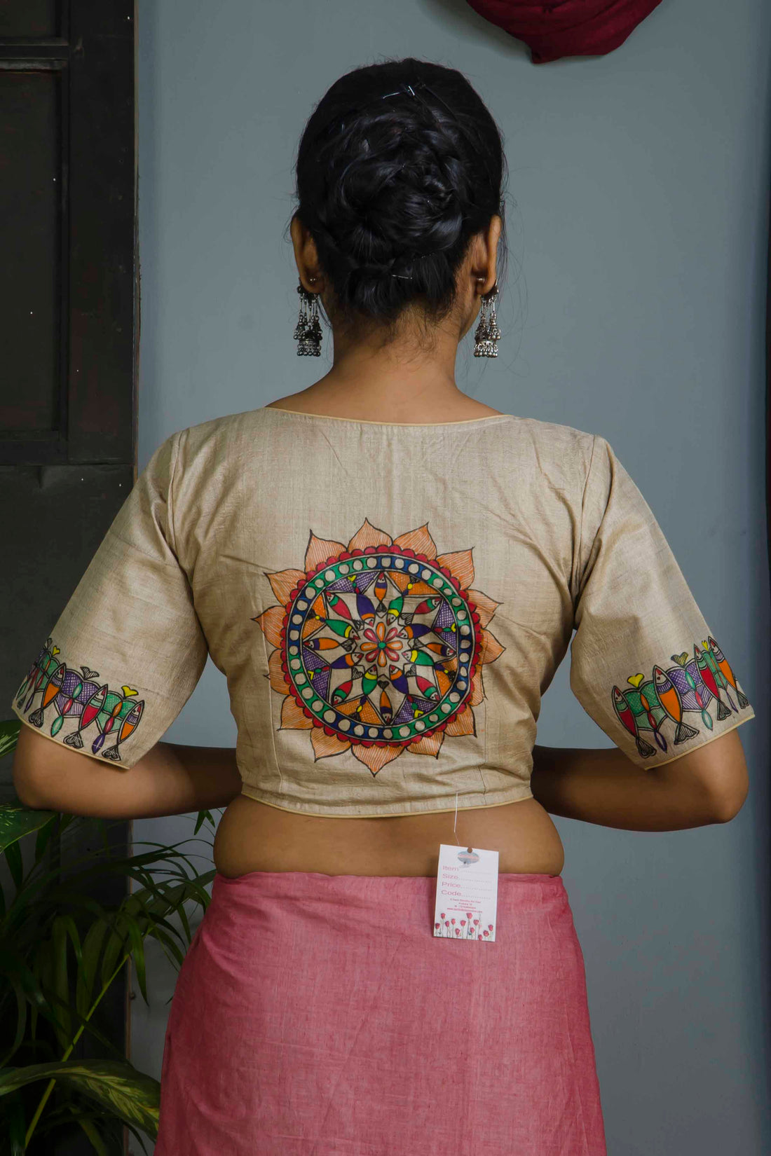Pure Tussar Hand Madhubani Painting Blouse SN20224757