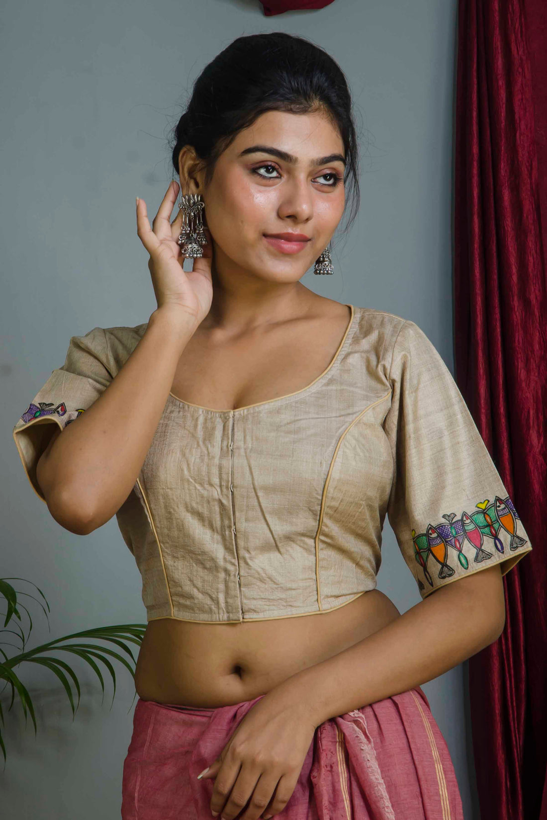 Pure Tussar Hand Madhubani Painting Blouse SN20224757