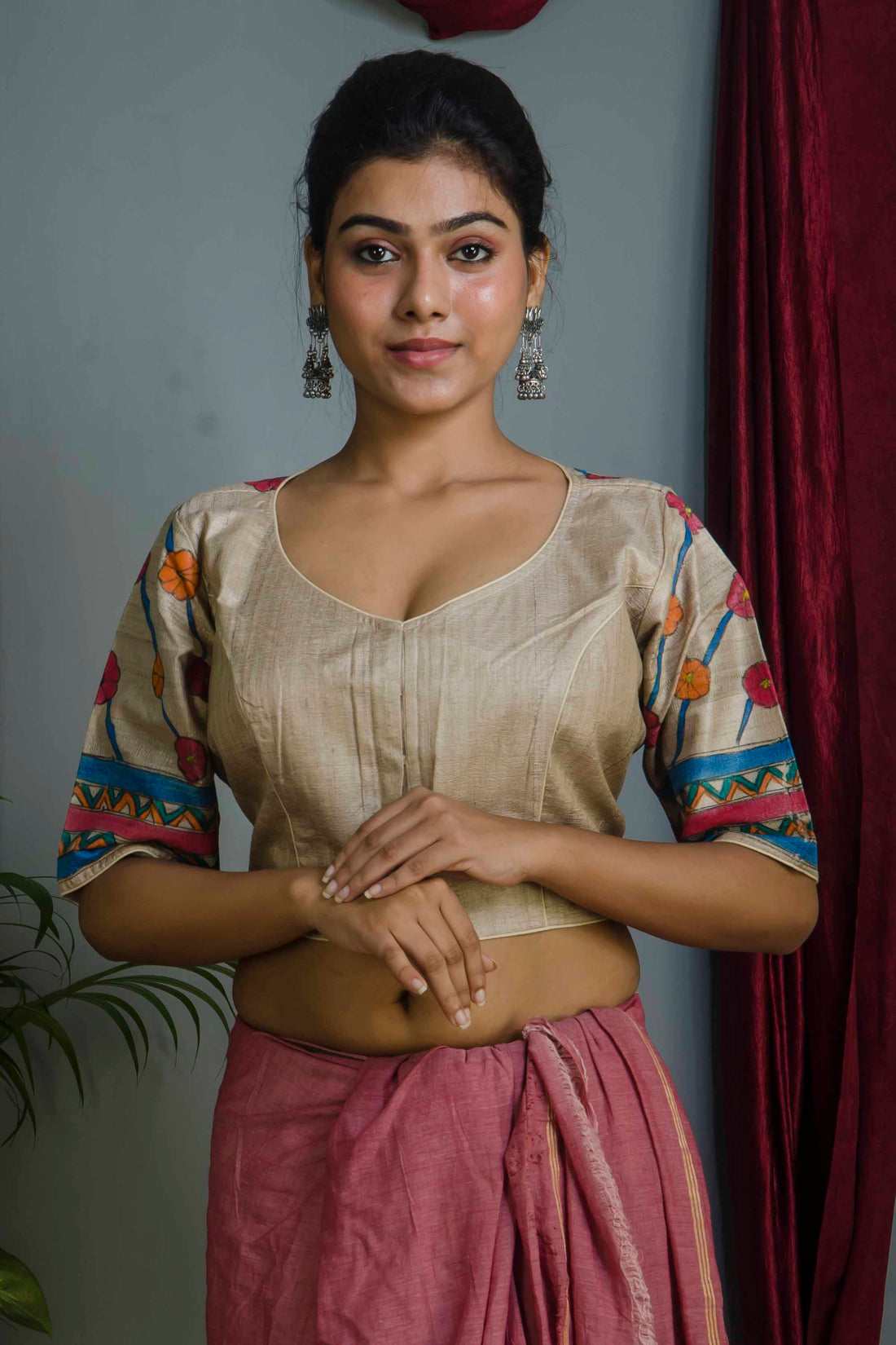 Pure Tussar Hand Madhubani Painting Blouse SN20224785