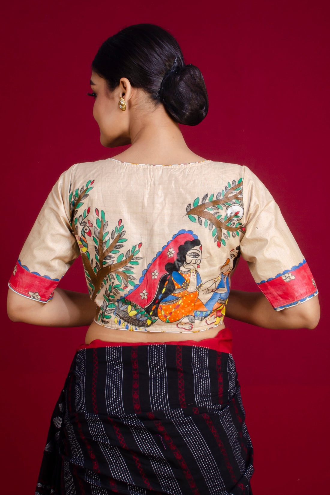 Pure Tussar Hand Madhubani Painting Blouse SN20225375