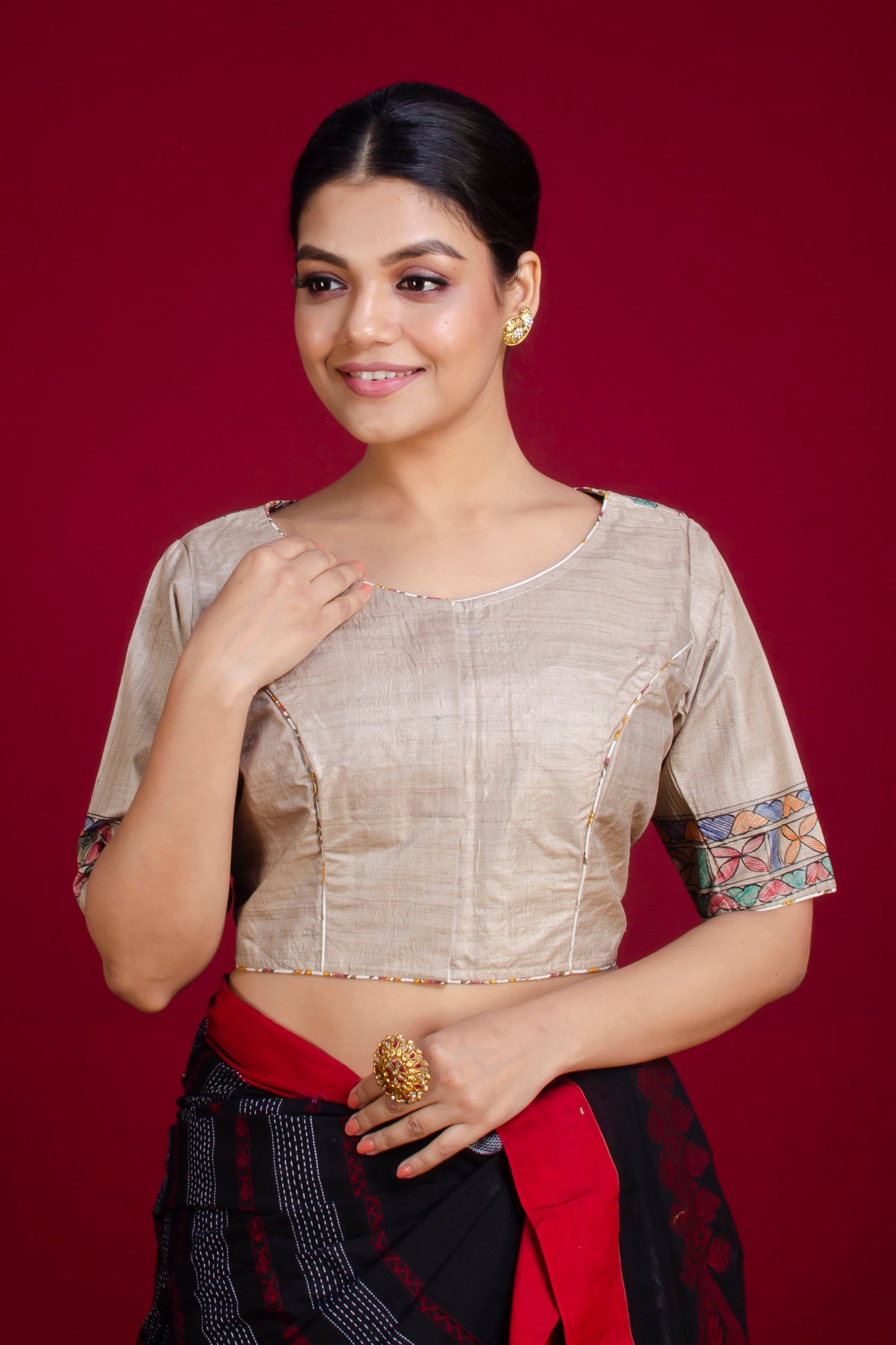 Pure Tussar Hand Madhubani Painting Blouse SN20225482