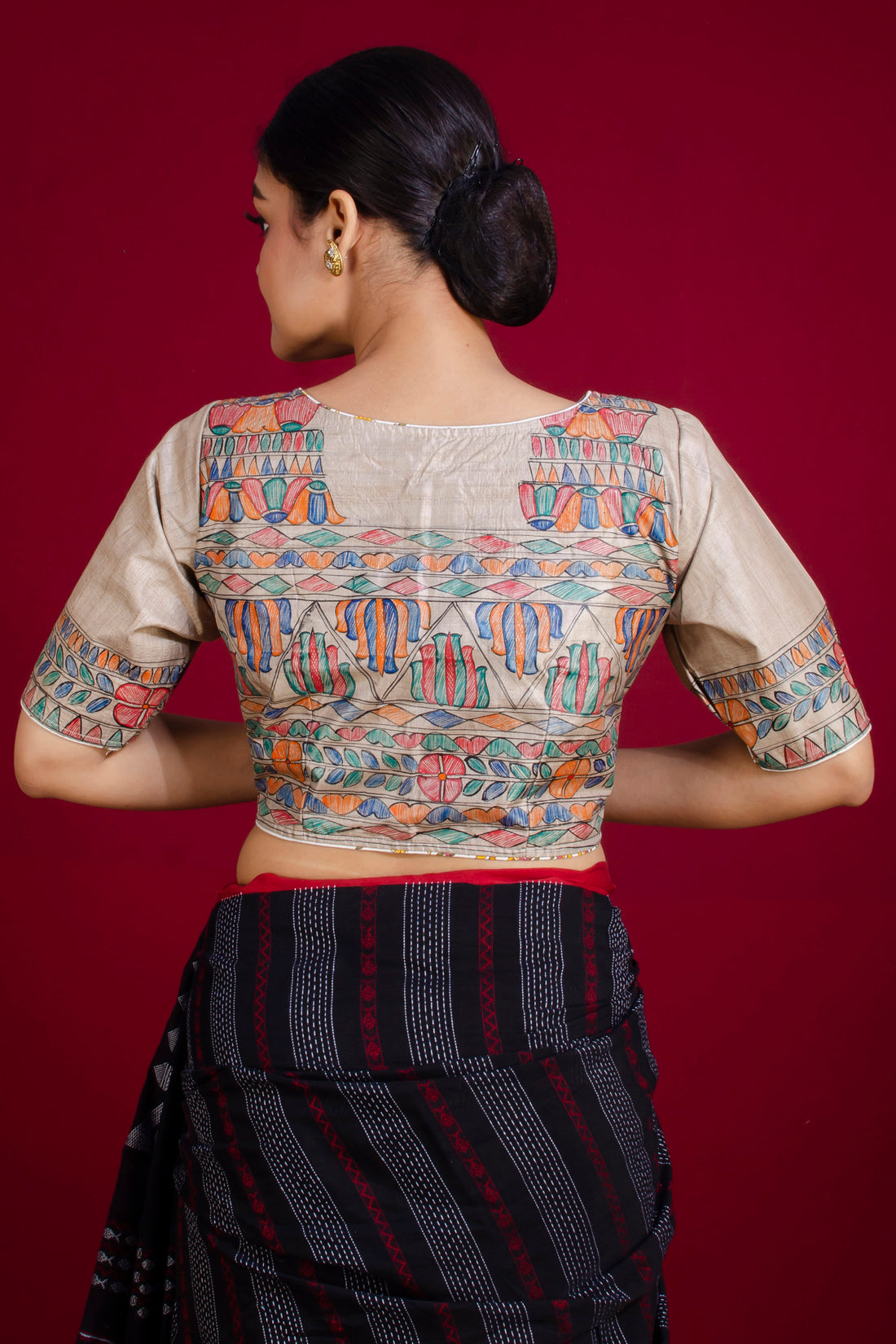 Pure Tussar Hand Madhubani Painting Blouse SN20225521