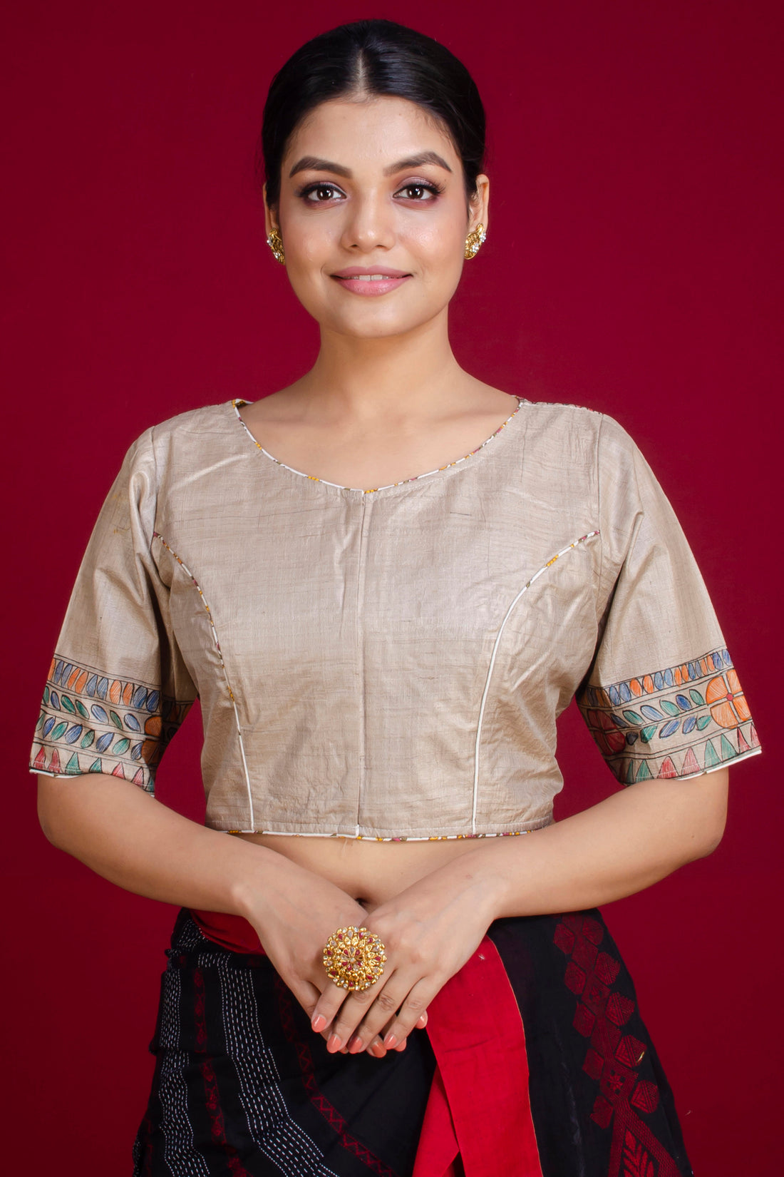 Pure Tussar Hand Madhubani Painting Blouse SN20225521