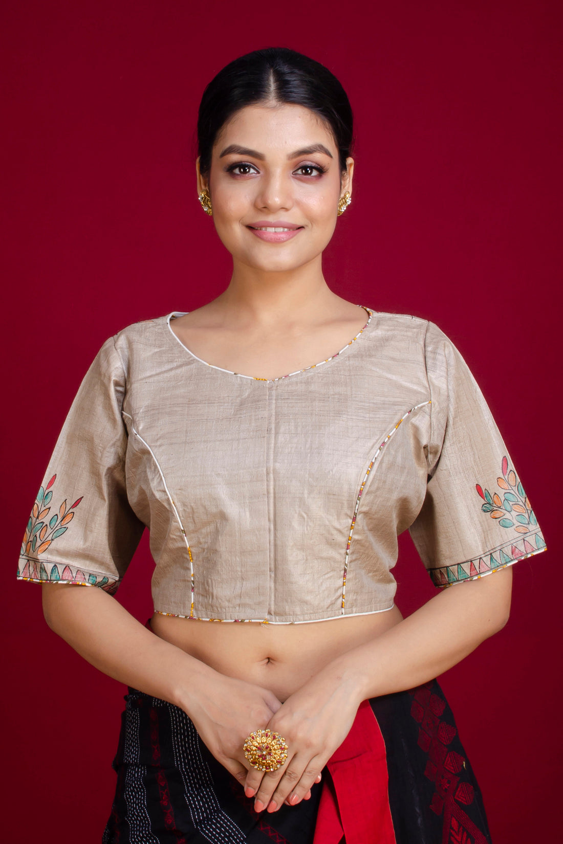 Pure Tussar Hand Madhubani Painting Blouse SN20225524