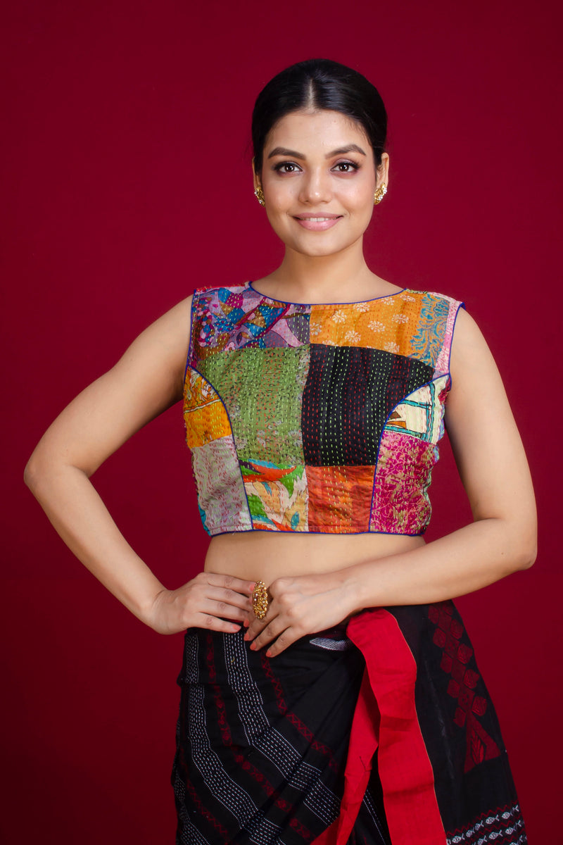 Silk Patch Kantha Tappi Blouse SN20225660