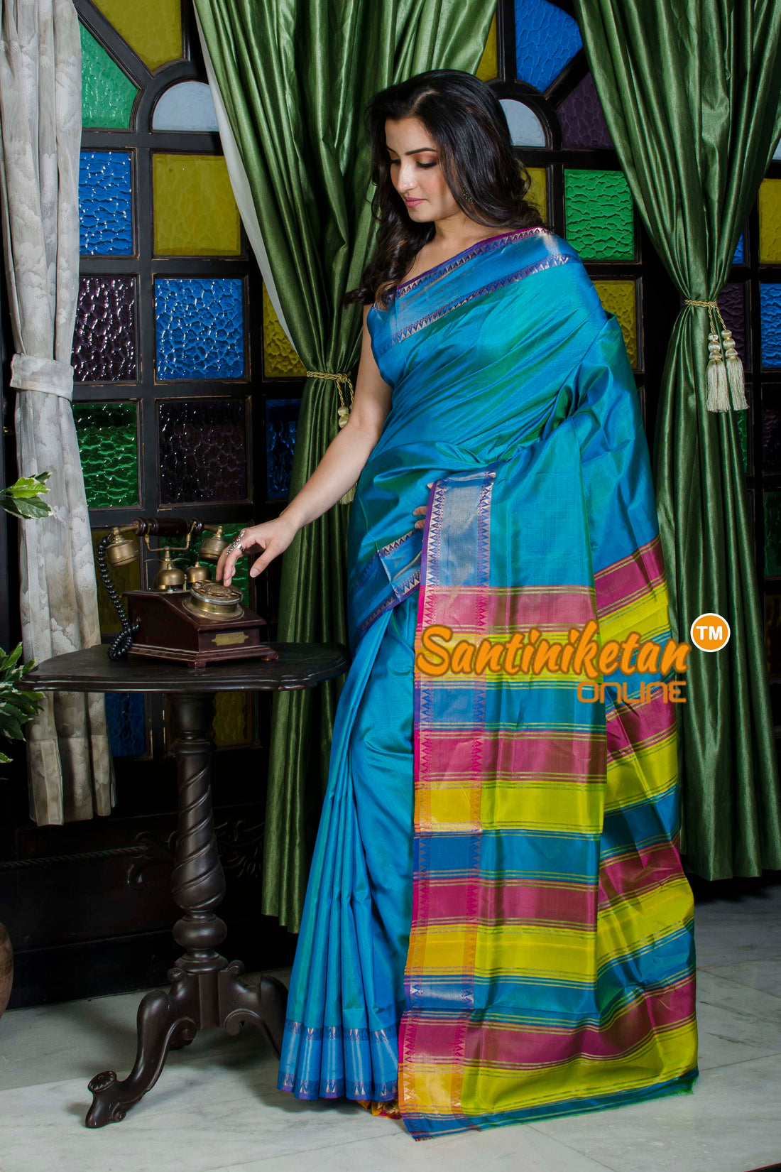 Zari Border Temple Border Katan Silk Saree SN20225894