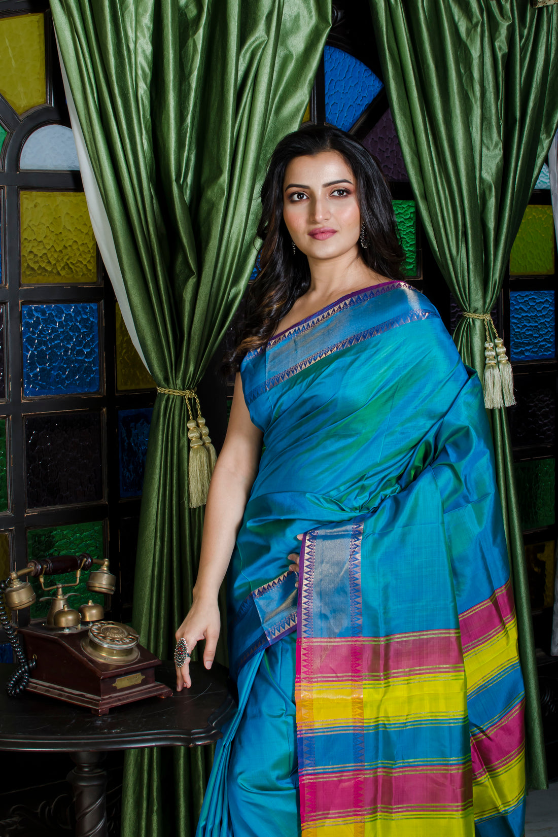 Zari Border Temple Border Katan Silk Saree SN20225894