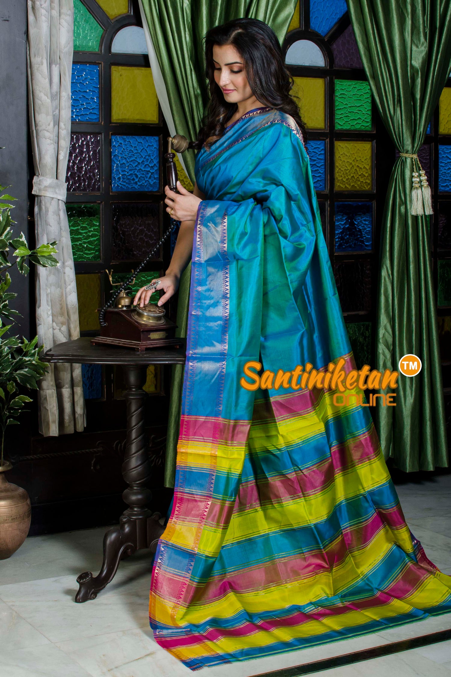 Zari Border Temple Border Katan Silk Saree SN20225894