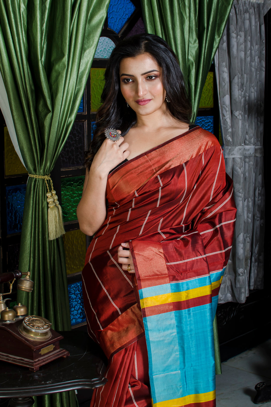 Katan Silk Saree With Zari Border SN20225900