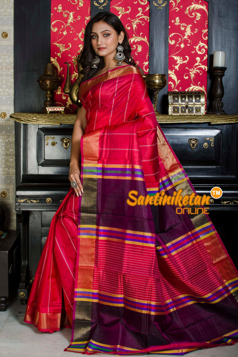 Katan Silk Saree With Zari Border SN20226094