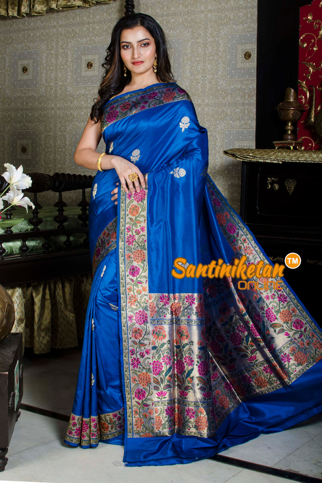 Sari Silk Multi Border Aanchal Kadhwa New Buta SN20226168