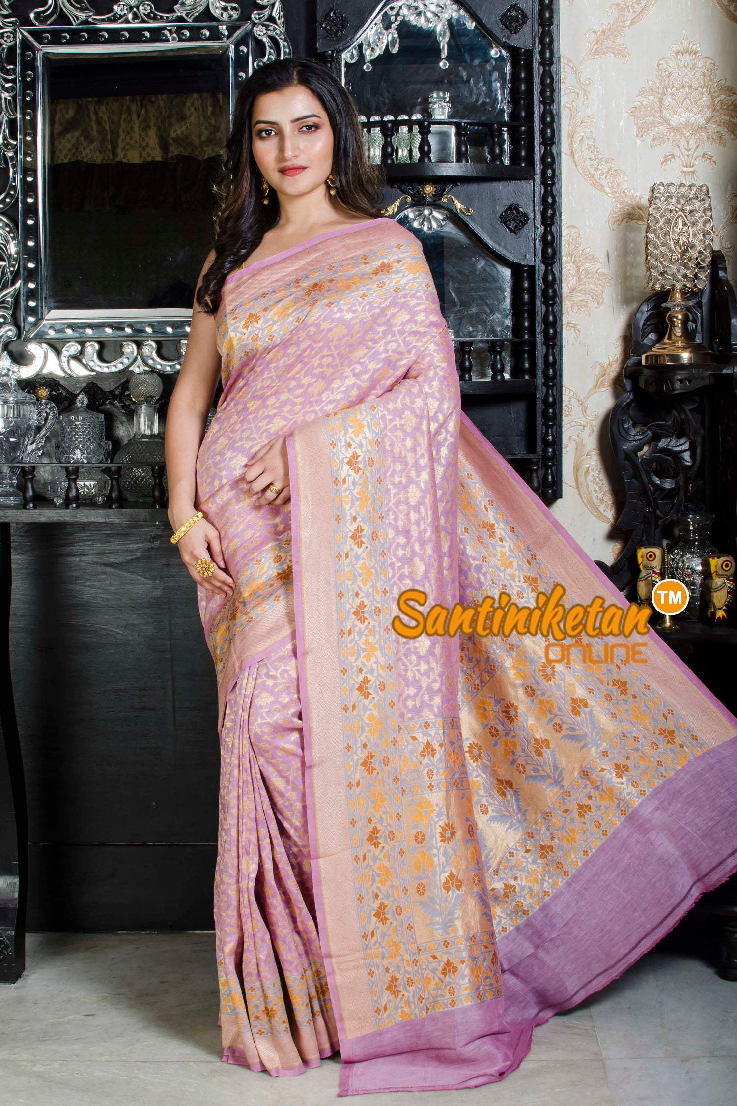 Sari Chiffon/Li Multi Border DK Jall Design SN20226239