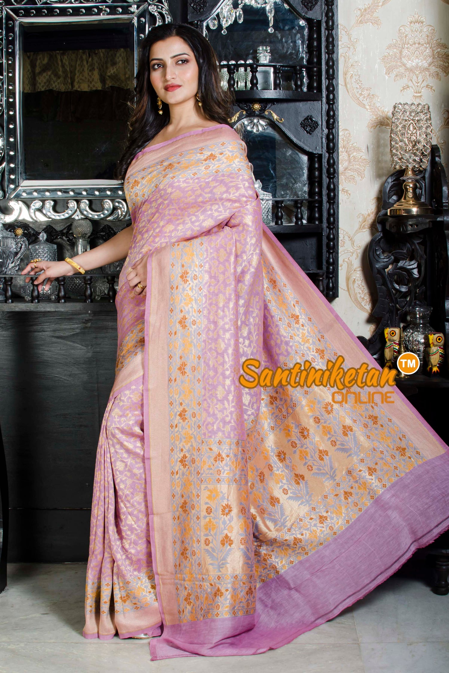 Sari Chiffon/Li Multi Border DK Jall Design SN20226239