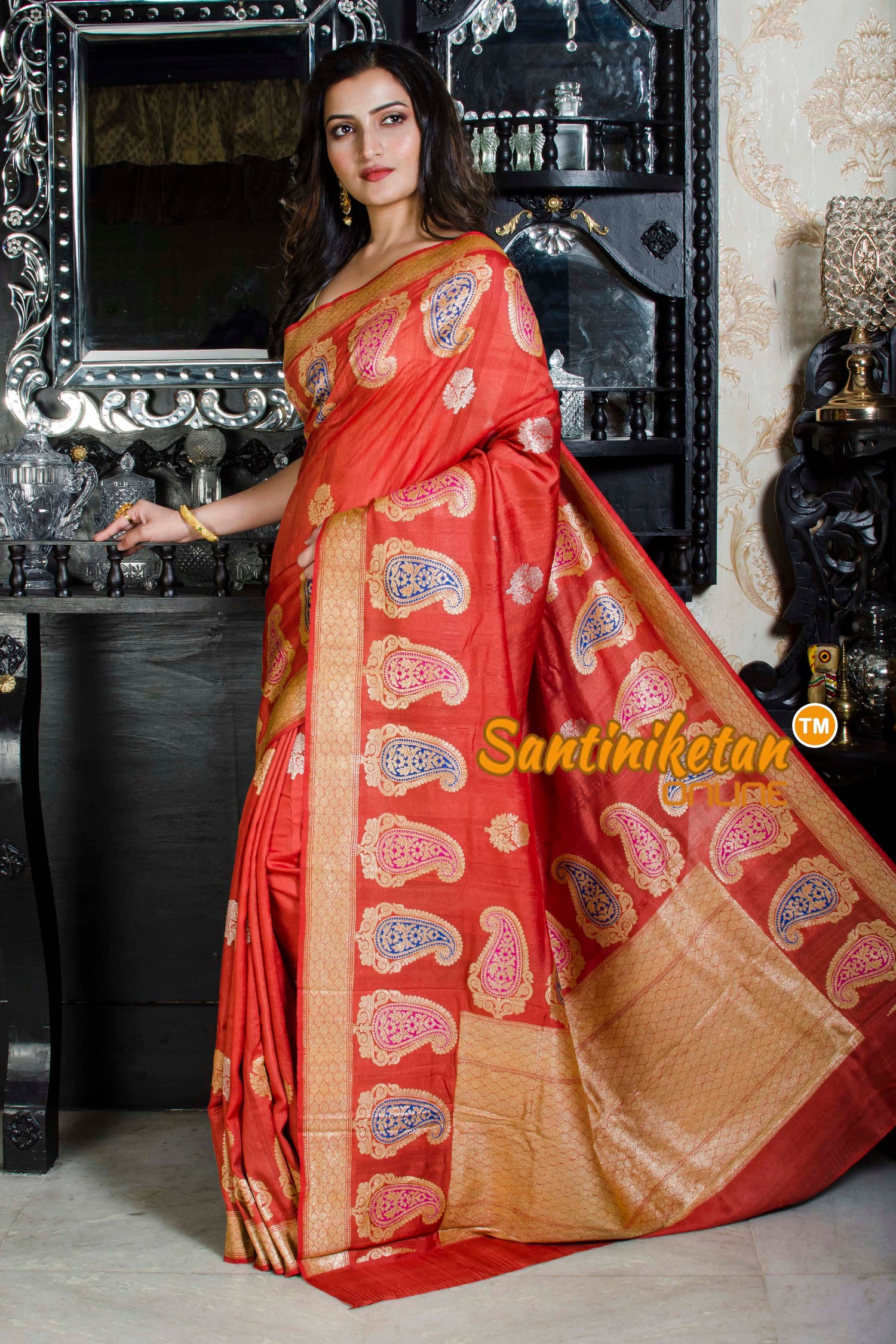 Sari Chiffon/Tussar S/G Kairi Border Kadhwa Mashal Buta SN20226242