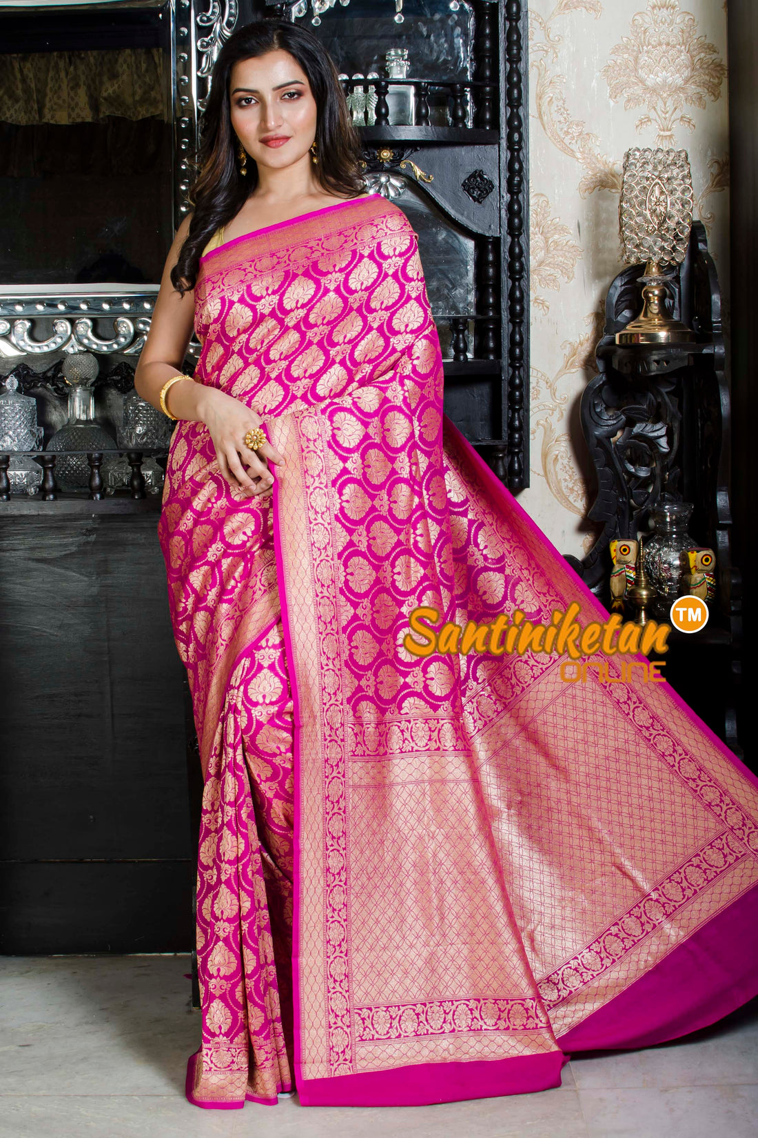 Sari Chiffon/Tussar S/G Chaudani Border Close Buti SN20226282
