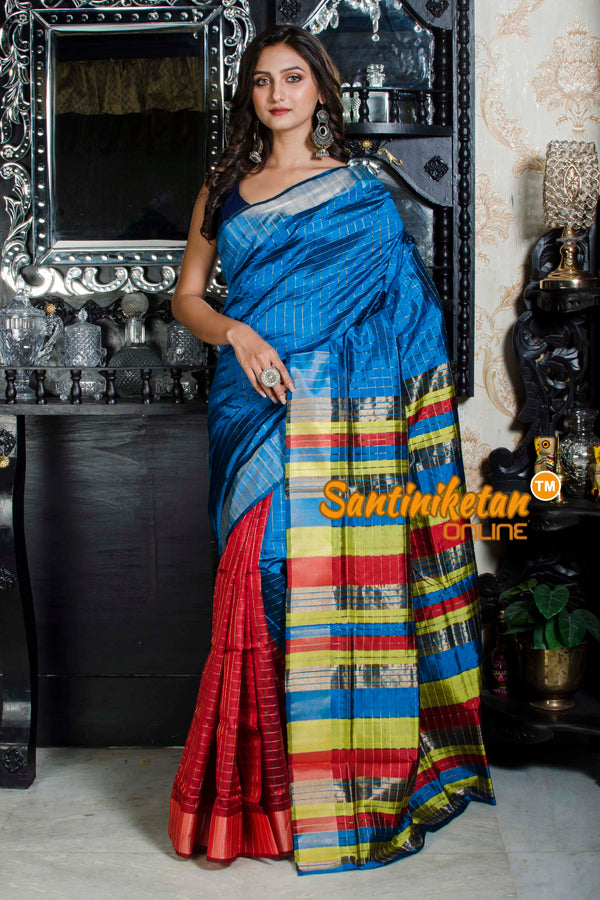 Patli Pallu All Over Zari Check Katan Silk Saree SN20226298