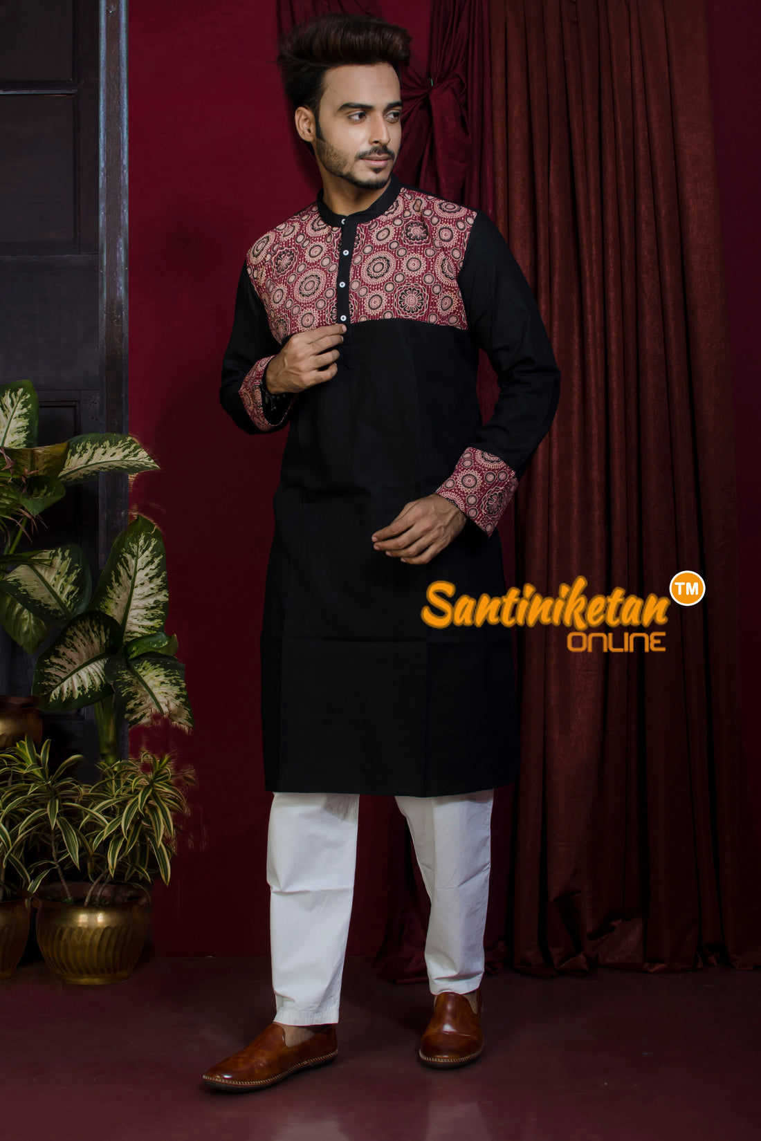 Cotton Ajrakh Designed Panjabi SN20226868