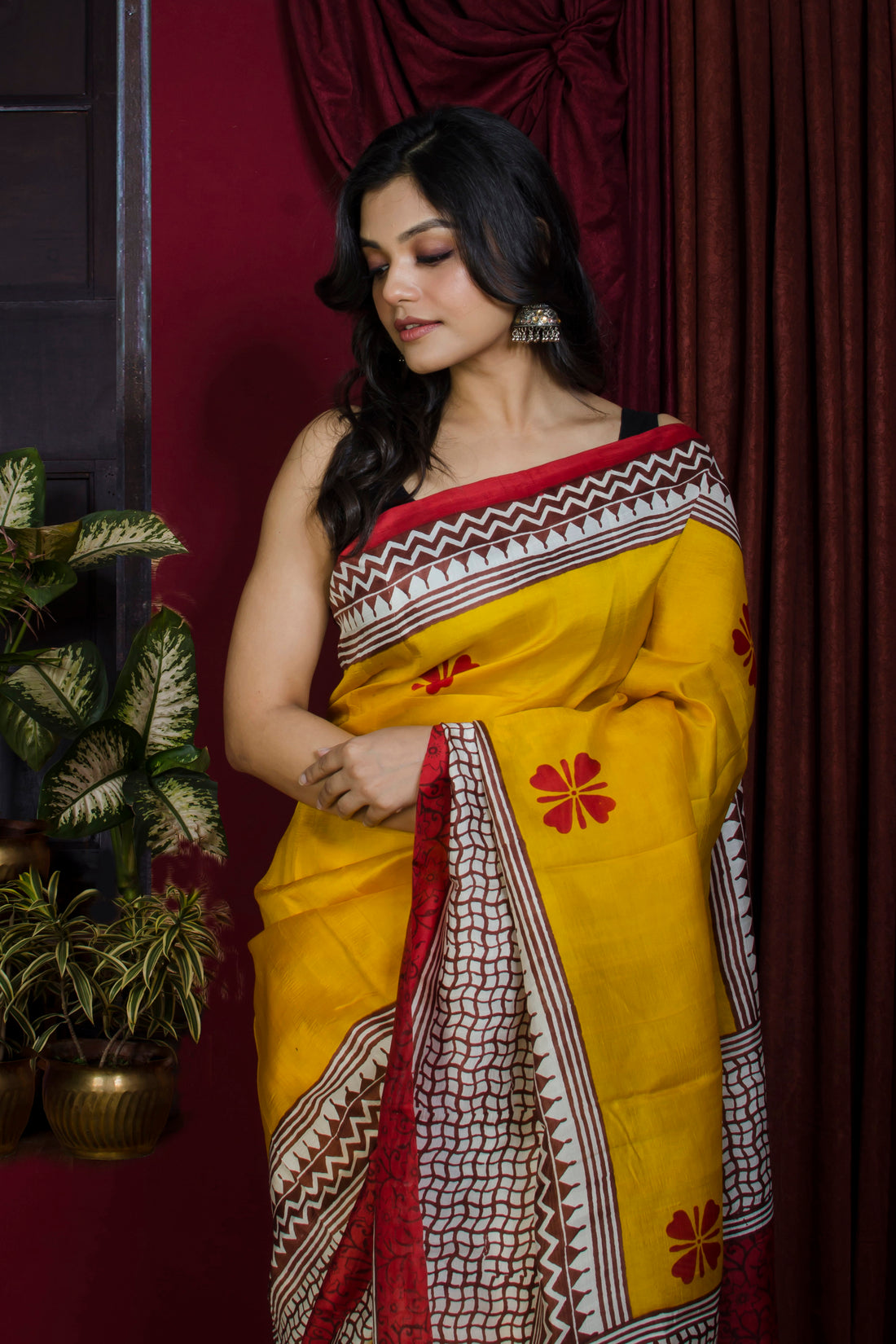 Hand Paint On Murshidabad Silk SN20226996