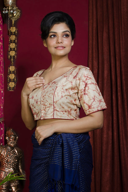 Tussar Hand Batik Blouse SN20227316