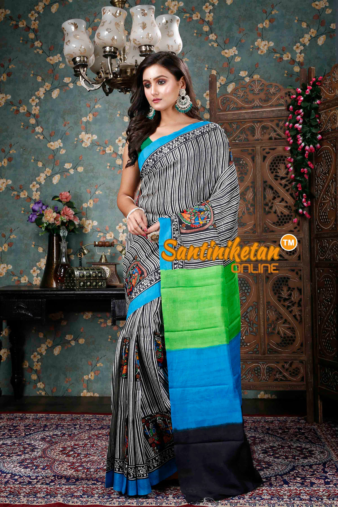 Hand Block On Murshidabad Silk SN20228786